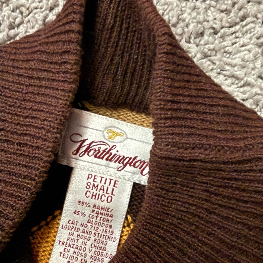 Worthington Vintage Mock neck Argyle Sweater - Picture 4 of 8